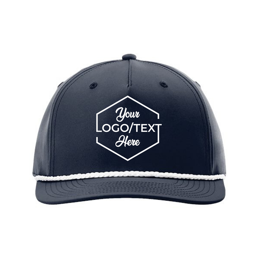 Richardson 258 Five-Panel Classic Rope Cap - Navy/White