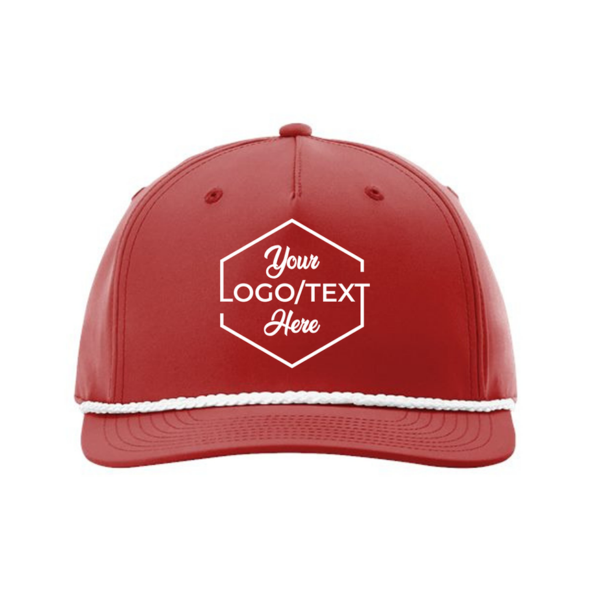 Richardson 258 Five-Panel Classic Rope Cap - Red/White