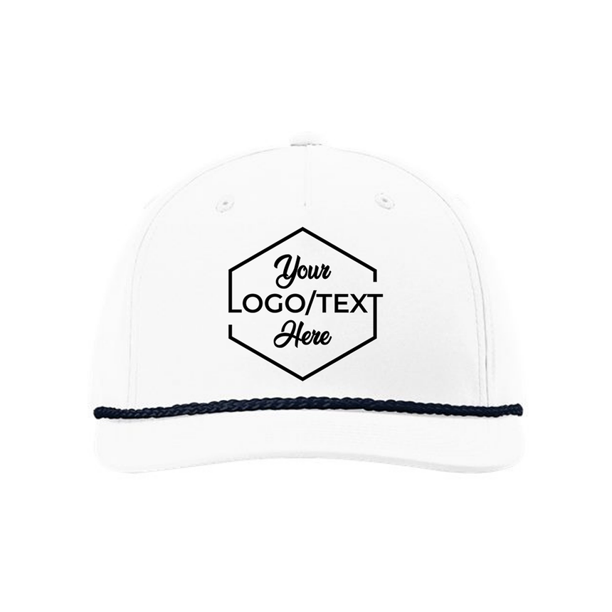 Richardson 258 Five-Panel Classic Rope Cap - White/Navy