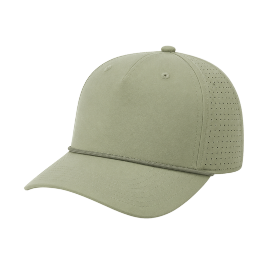 Richardson 355 Laser Perf Performance Rope Cap - Light Olive/Olive