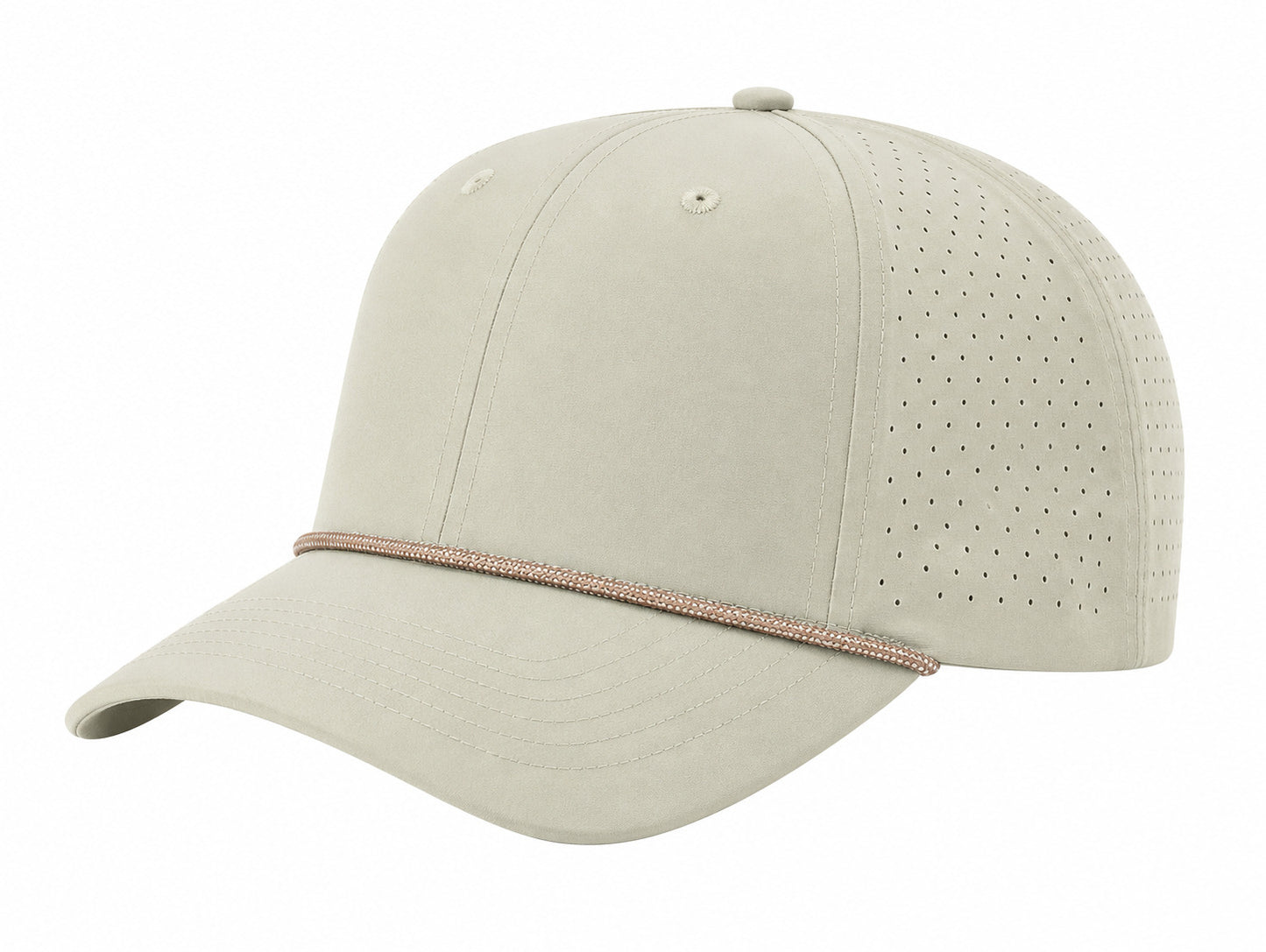 Richardson Laser Perf Performance Rope Cap - Oat Milk/Elmwood/White