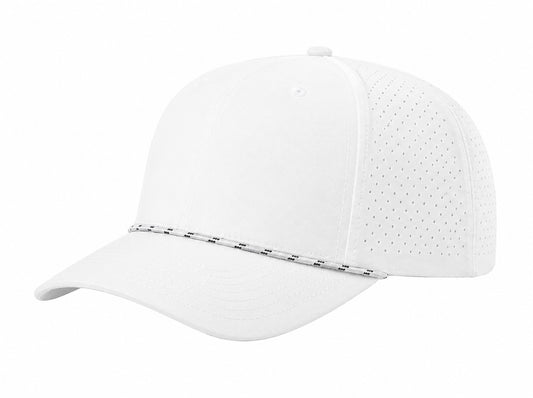 Richardson Laser Perf Performance Rope Cap - White/White/Black