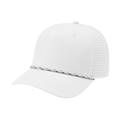 Richardson 355 Laser Perf Performance Rope Cap - White/White/Black