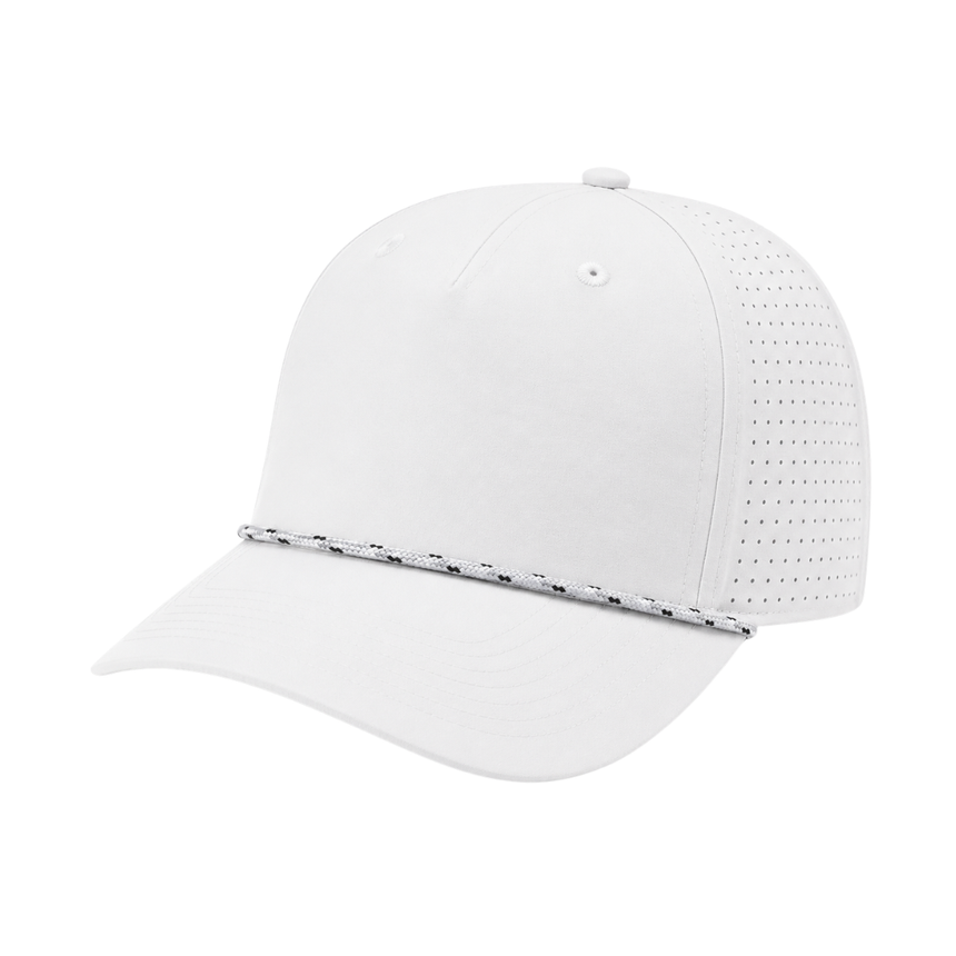 Richardson 355 Laser Perf Performance Rope Cap - White/White/Black