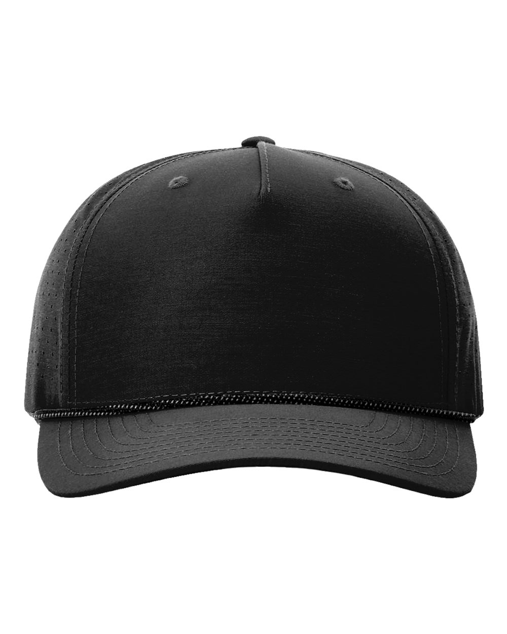 Richardson Laser Perf Performance Rope Cap - Black/Black/Grey