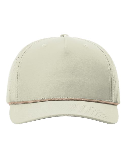 Richardson Laser Perf Performance Rope Cap - Oat Milk/Elmwood/White