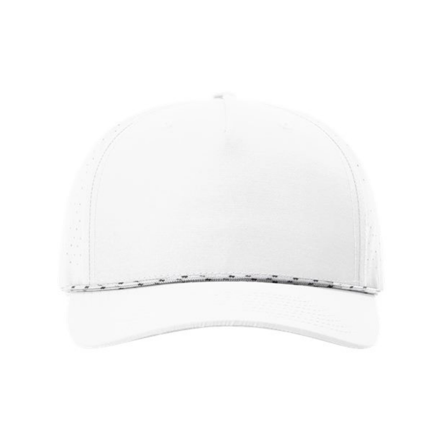 Richardson 355 Laser Perf Performance Rope Cap - White/White/Black