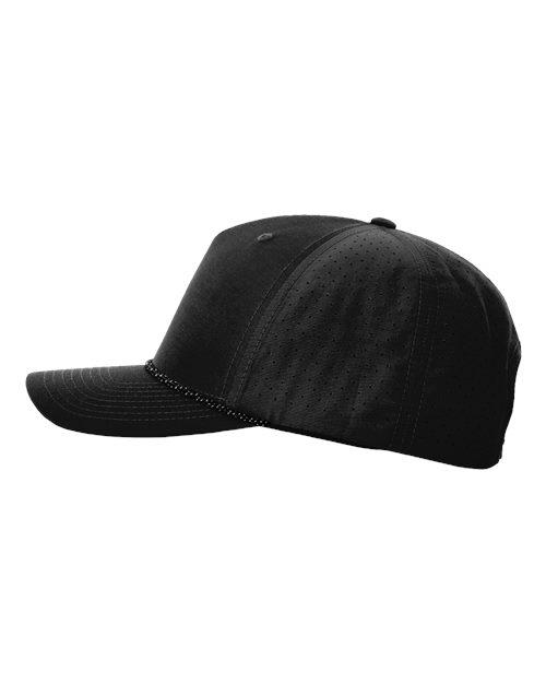Richardson Laser Perf Performance Rope Cap - Black/Black/Grey