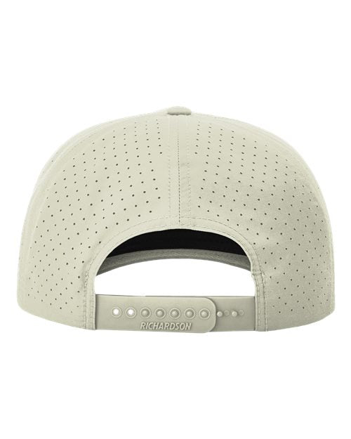 Richardson Laser Perf Performance Rope Cap - Oat Milk/Elmwood/White