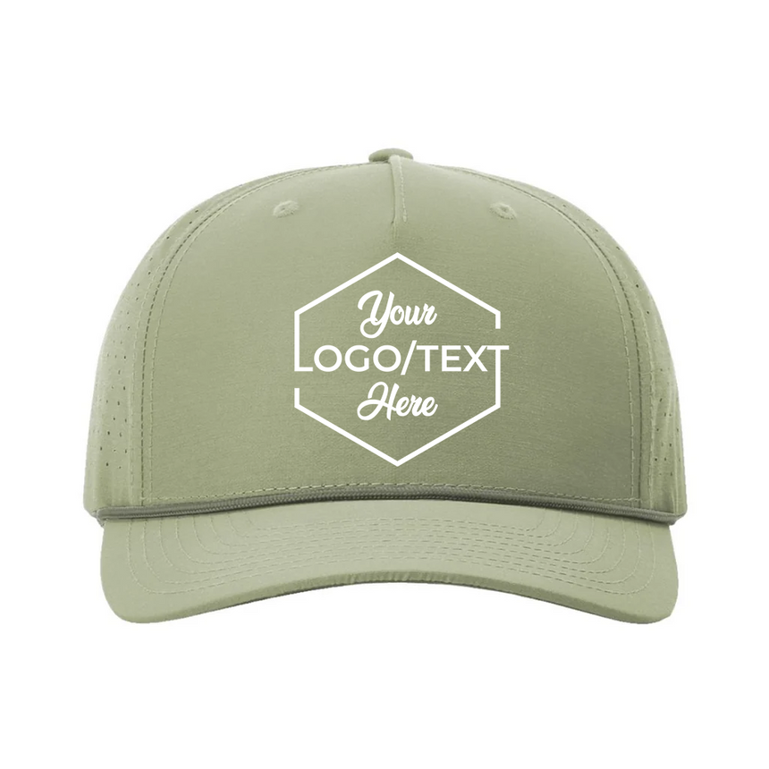 Richardson 355 Laser Perf Performance Rope Cap - Light Olive/Olive