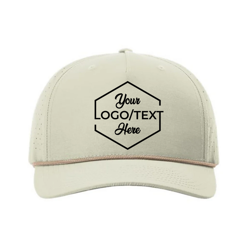 Richardson 355 Laser Perf Performance Rope Cap - Oat Milk/Elmwood/White