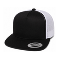 Yupoong 6006 Classic Five-Panel Trucker Cap - Black/White