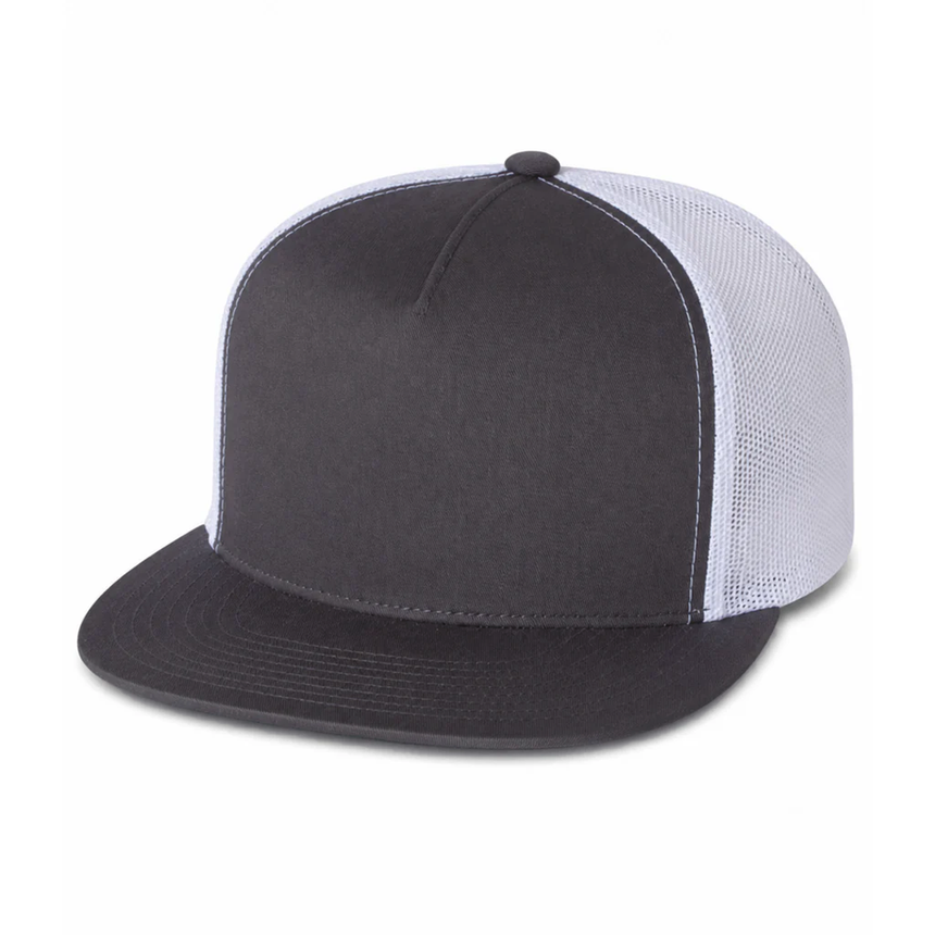 Yupoong 6006 Classic Five-Panel Trucker Cap - Charcoal/White