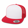 Yupoong 6006 Classic Five-Panel Trucker Cap - Red/White