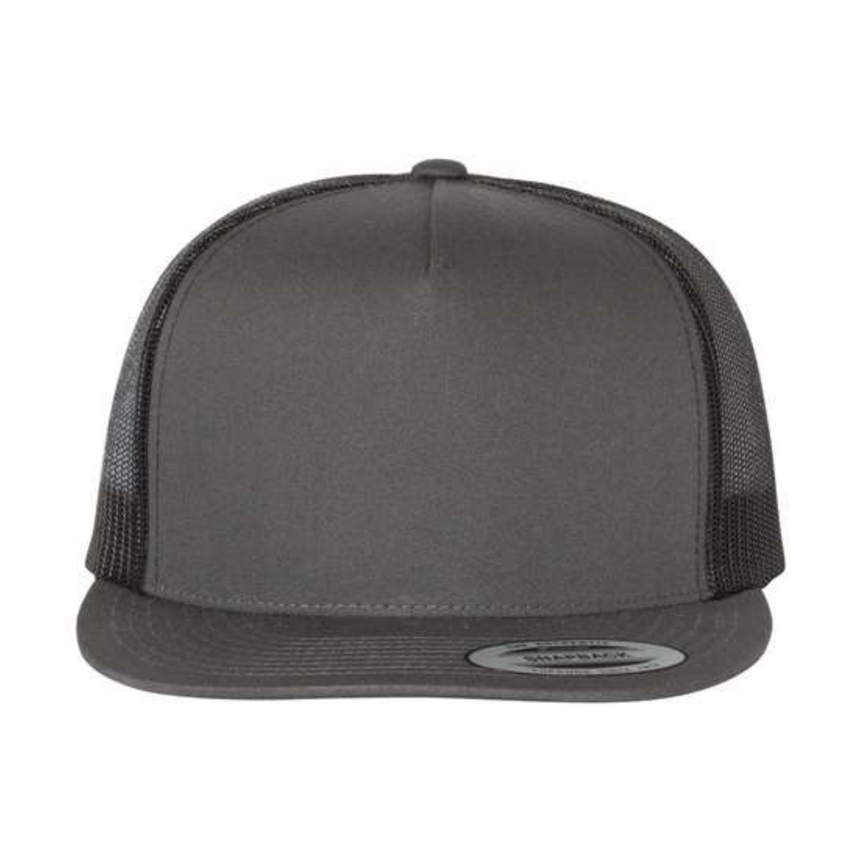Yupoong 6006 Classic Five-Panel Trucker Cap - Charcoal/Black