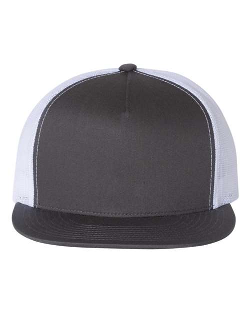 Classic Five-Panel Trucker Cap - 6006 - Charcoal/White
