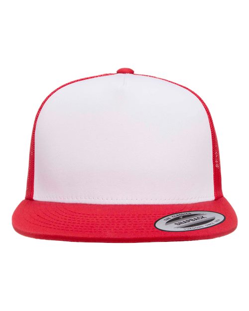 Classic Five-Panel Trucker Cap - 6006 - Red/White
