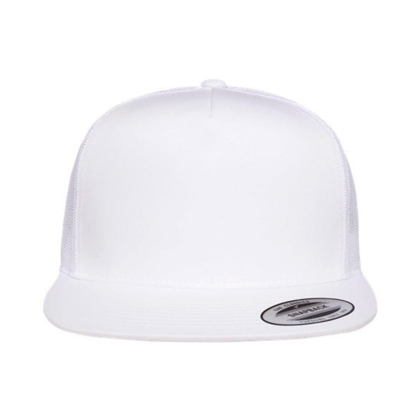 Yupoong 6006 Classic Five-Panel Trucker Cap - White