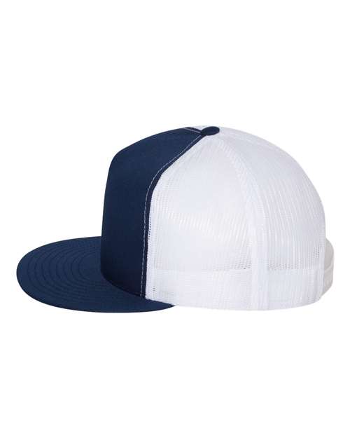 Classic Five-Panel Trucker Cap - 6006 - Navy/White