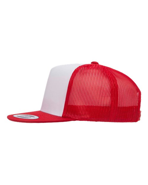 Classic Five-Panel Trucker Cap - 6006 - Red/White