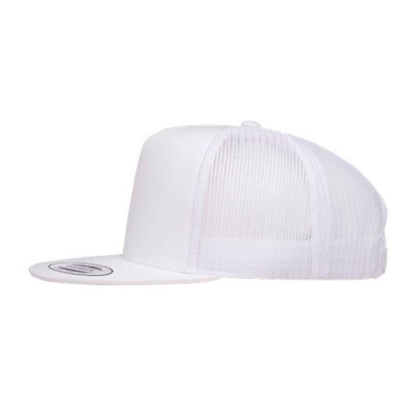 Yupoong 6006 Classic Five-Panel Trucker Cap - White