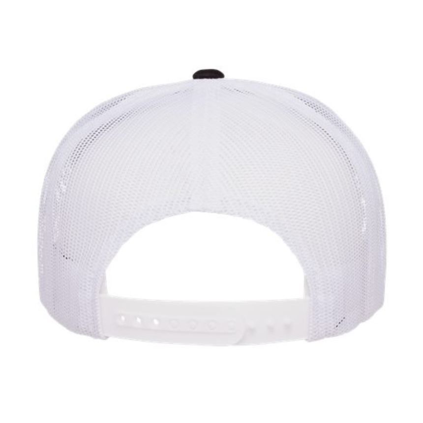 Yupoong 6006 Classic Five-Panel Trucker Cap - Black/White