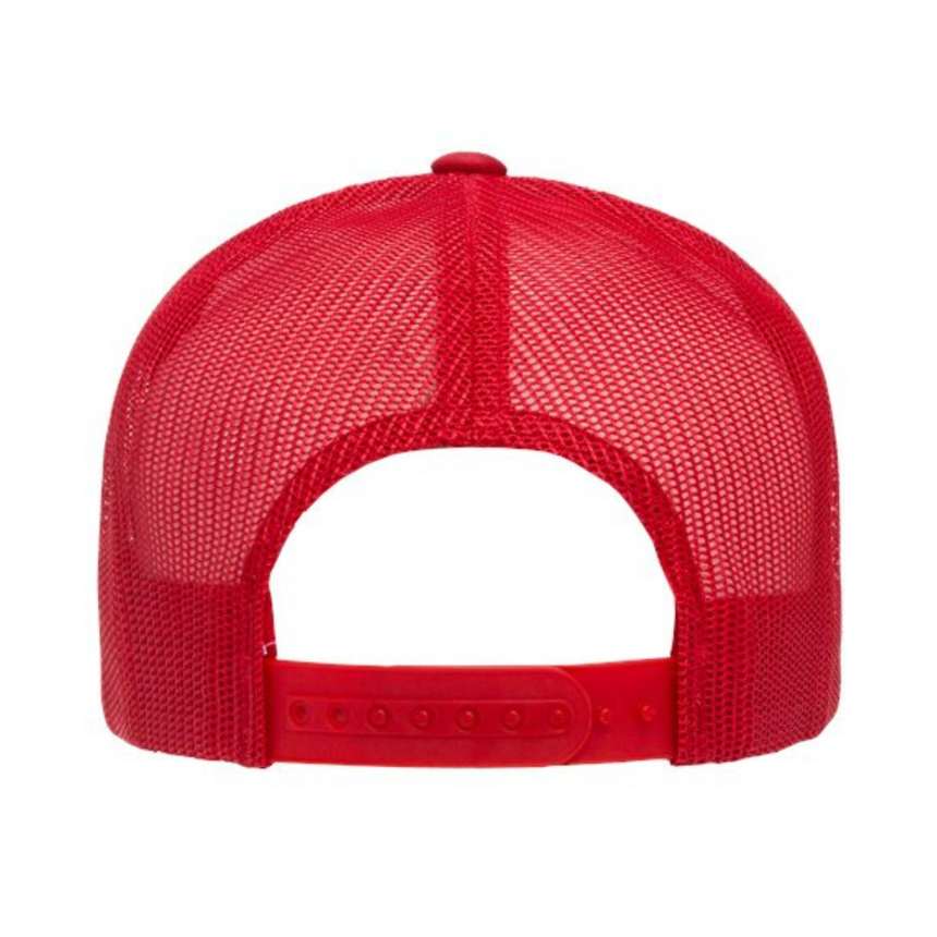 Yupoong 6006 Classic Five-Panel Trucker Cap - Red/White