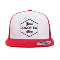 Yupoong 6006 Classic Five-Panel Trucker Cap - Red/White