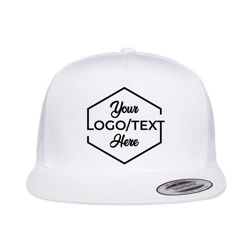 Yupoong 6006 Classic Five-Panel Trucker Cap - White