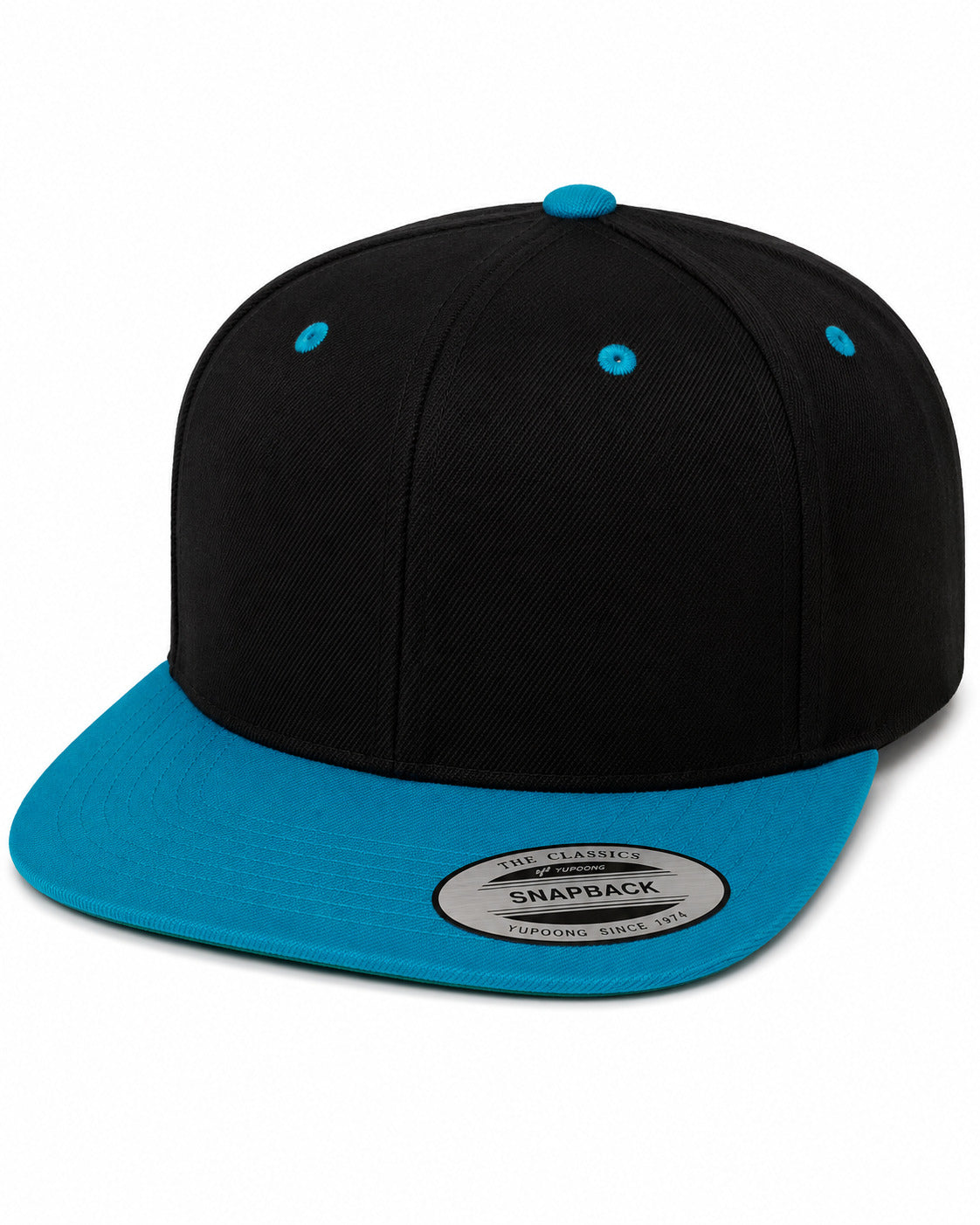 6089M Flat Bill Snapback - Black/Teal