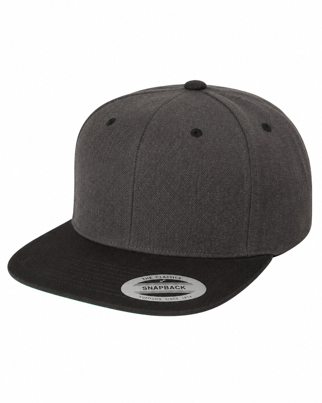 6089M Flat Bill Snapback - Dark Heather/Black