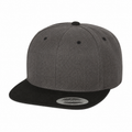 Yupoong 6089M Flat Bill Snapback - Dark Heather/Black