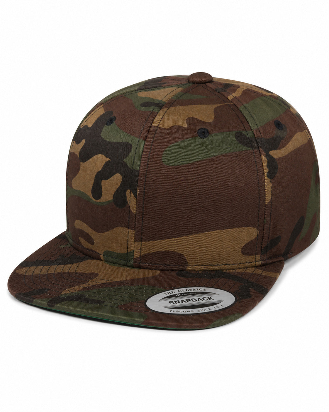 6089M Flat Bill Snapback - Green Camo