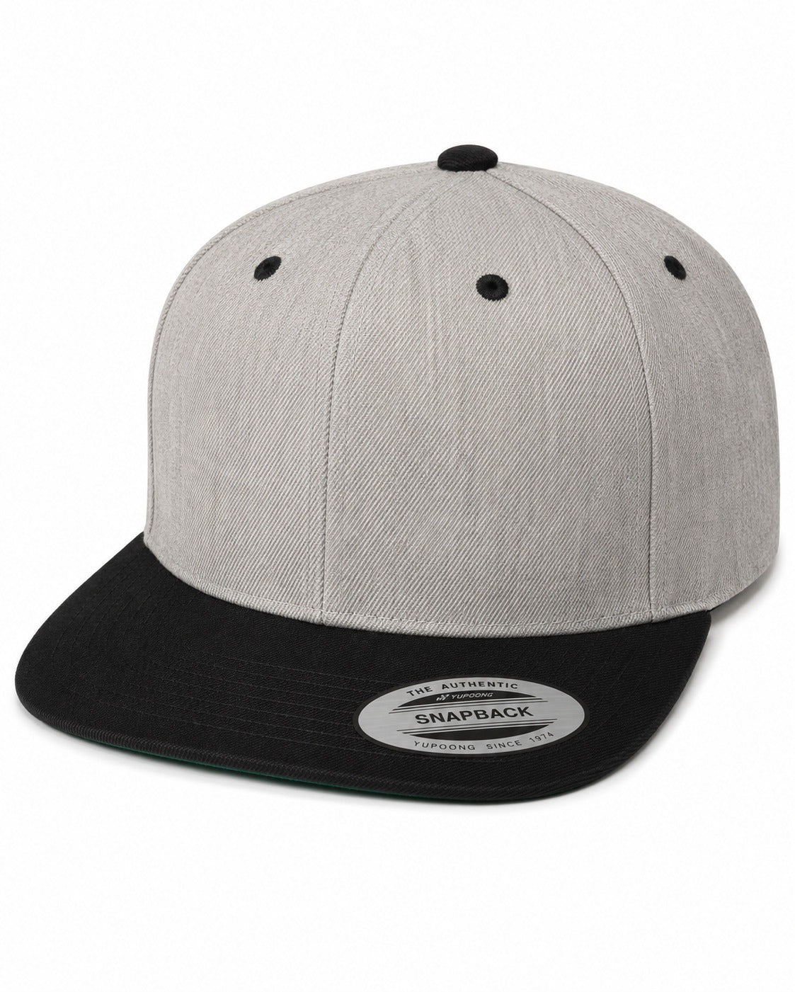 6089M Flat Bill Snapback - Heather Grey/Black