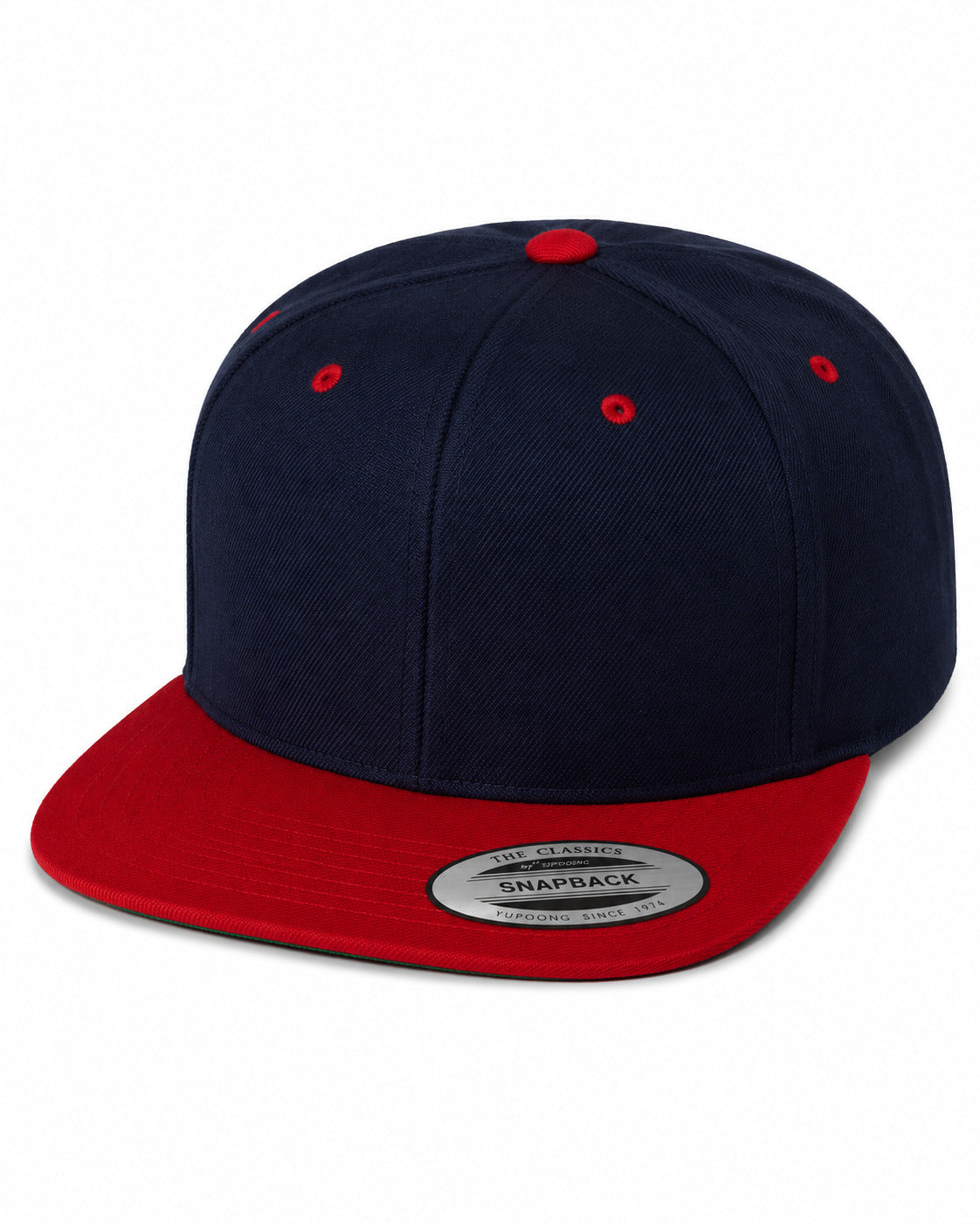 6089M Flat Bill Snapback - Navy/Red