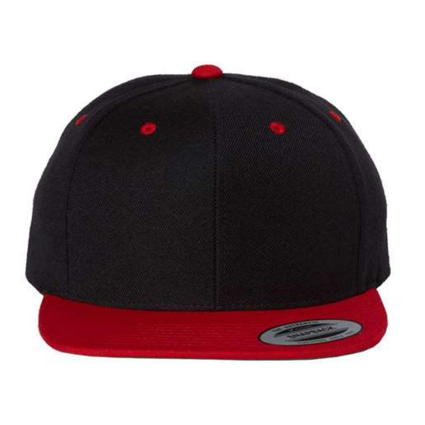 Yupoong 6089M Flat Bill Snapback - Black/Red