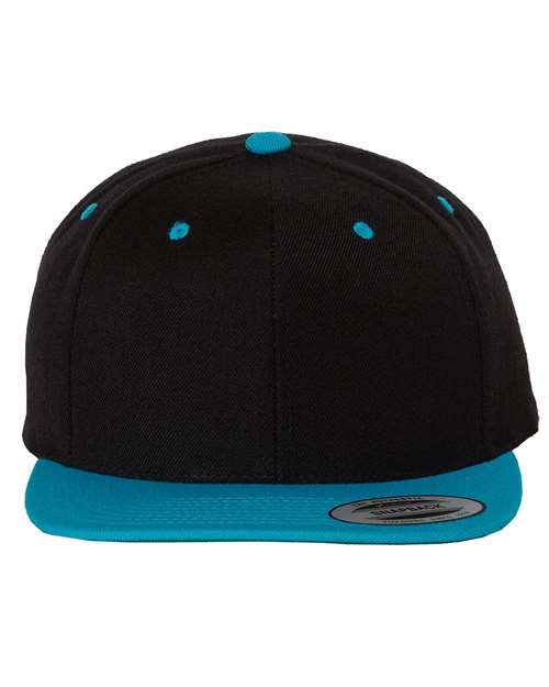 6089M Flat Bill Snapback - Black/Teal