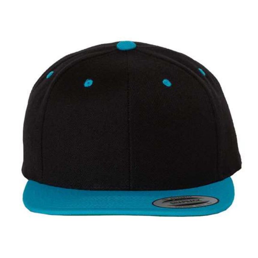 Yupoong 6089M Flat Bill Snapback - Black/Teal