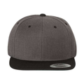 Yupoong 6089M Flat Bill Snapback - Dark Heather/Black