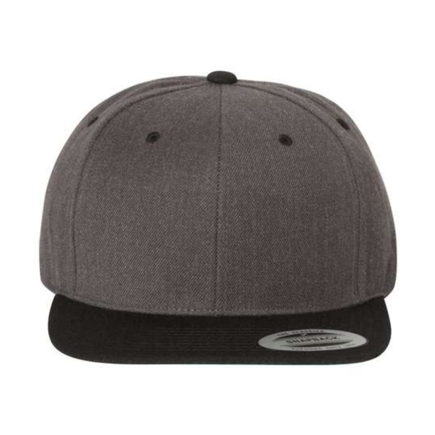 Yupoong 6089M Flat Bill Snapback - Dark Heather/Black