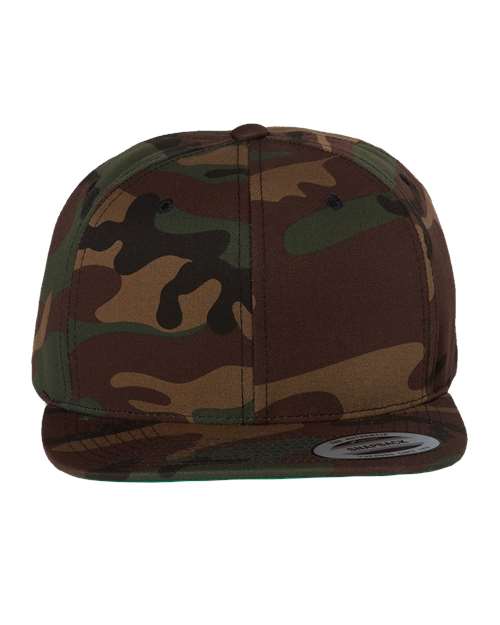 6089M Flat Bill Snapback - Green Camo