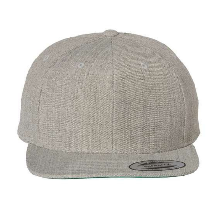 Yupoong 6089M Flat Bill Snapback - Heather Grey