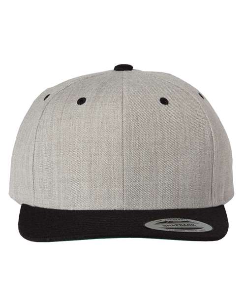 6089M Flat Bill Snapback - Heather Grey/Black