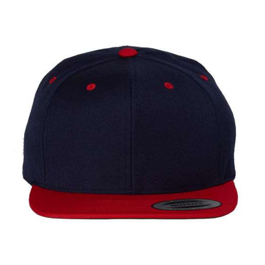 Yupoong 6089M Flat Bill Snapback - Navy/Red