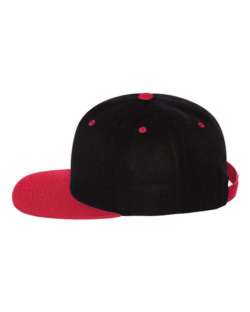 6089M Flat Bill Snapback - Black/Red