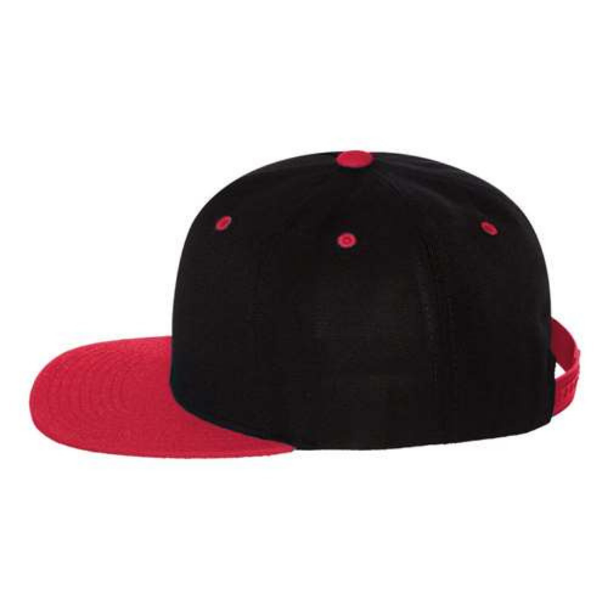 Yupoong 6089M Flat Bill Snapback - Black/Red