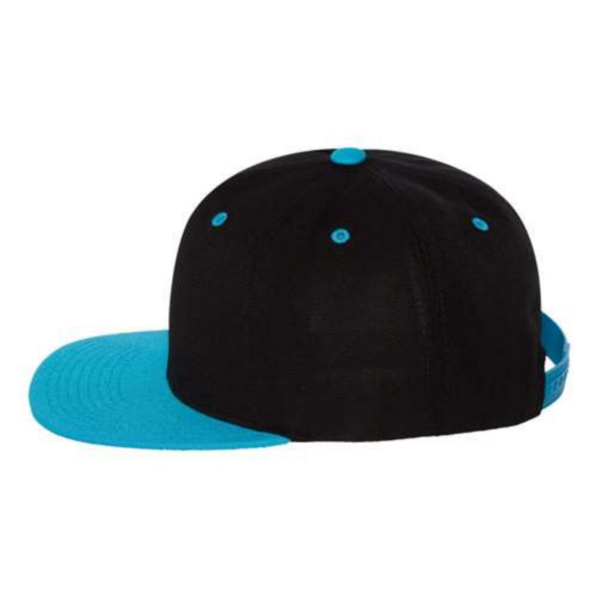 Yupoong 6089M Flat Bill Snapback - Black/Teal