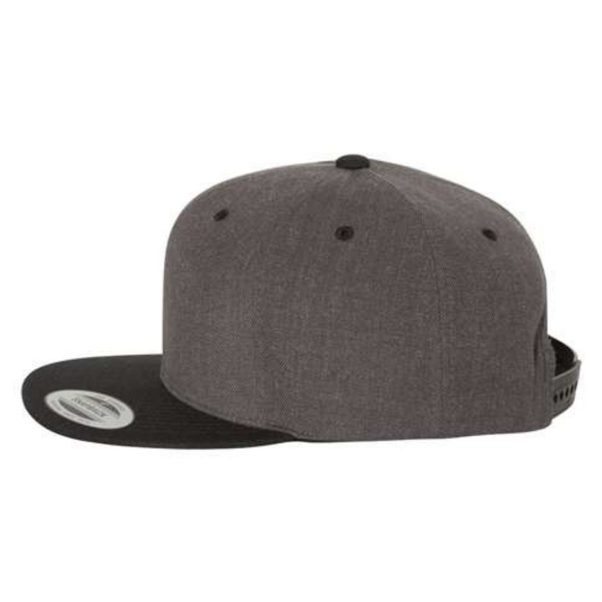 Yupoong 6089M Flat Bill Snapback - Dark Heather/Black