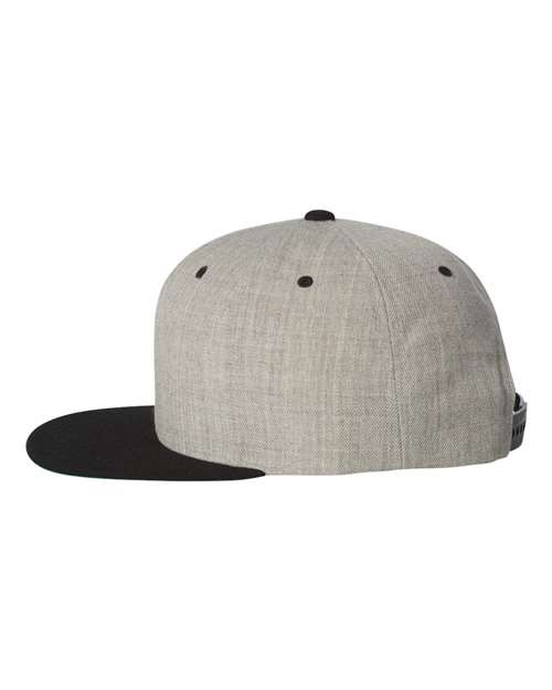 6089M Flat Bill Snapback - Heather Grey/Black