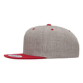 Yupoong 6089M Flat Bill Snapback - Heather Grey/Red